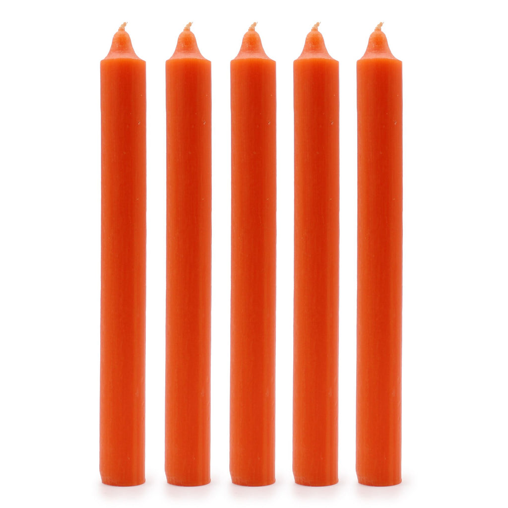 Solid Colour Dinner Candles - Rustic Orange - Pack of 5