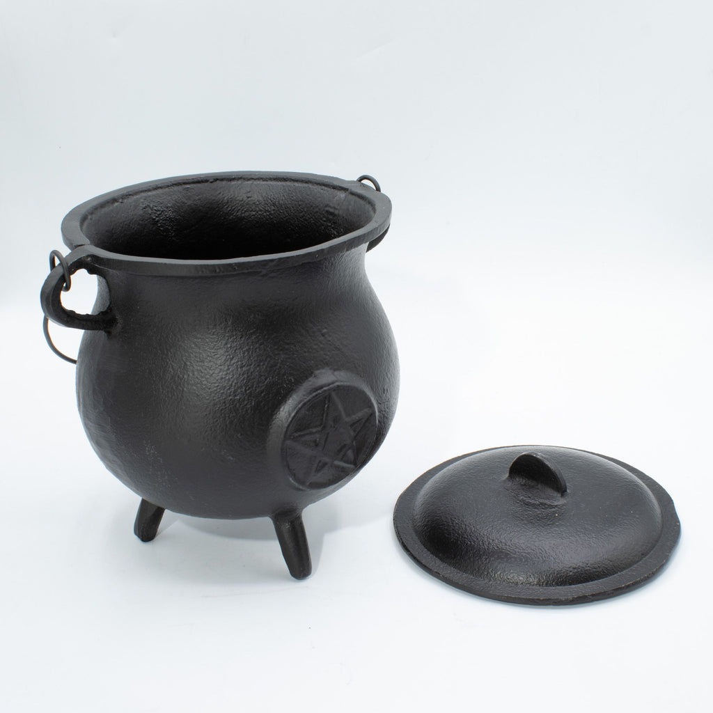 Extra Huge Cast Iron Cauldron with Pentagram 23x18cm (at least 4kg)