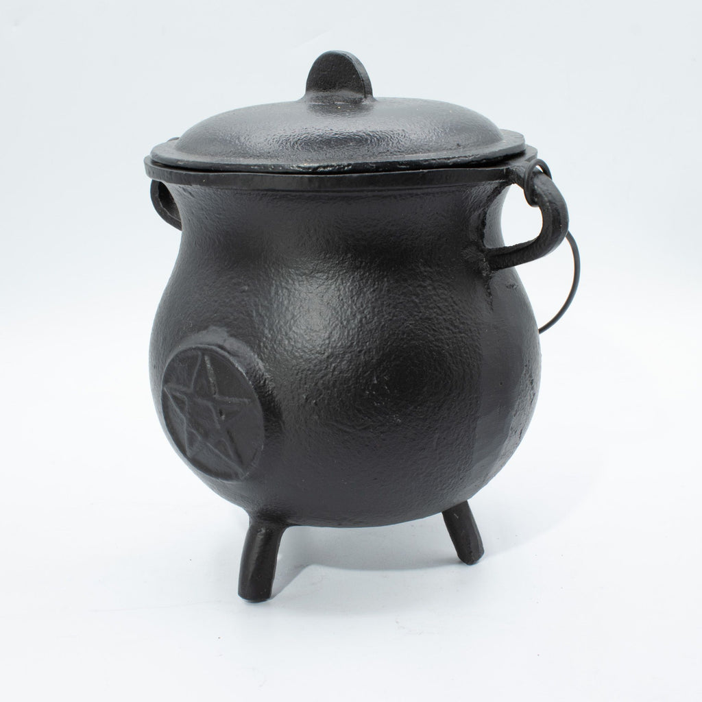 Extra Huge Cast Iron Cauldron with Pentagram 23x18cm (at least 4kg)